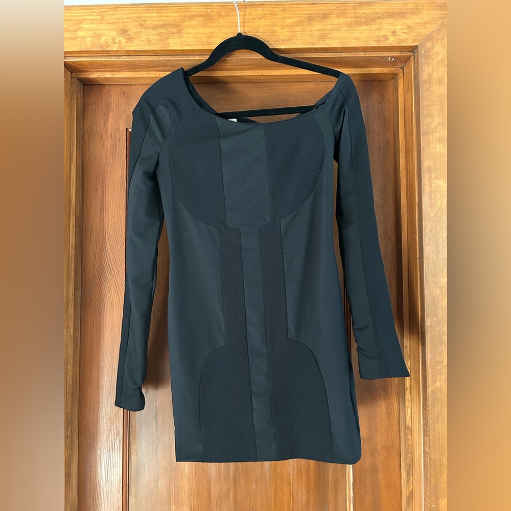 NWT! Acne Studios Acupuntcture black modern minimalist mini dress sz 0/2